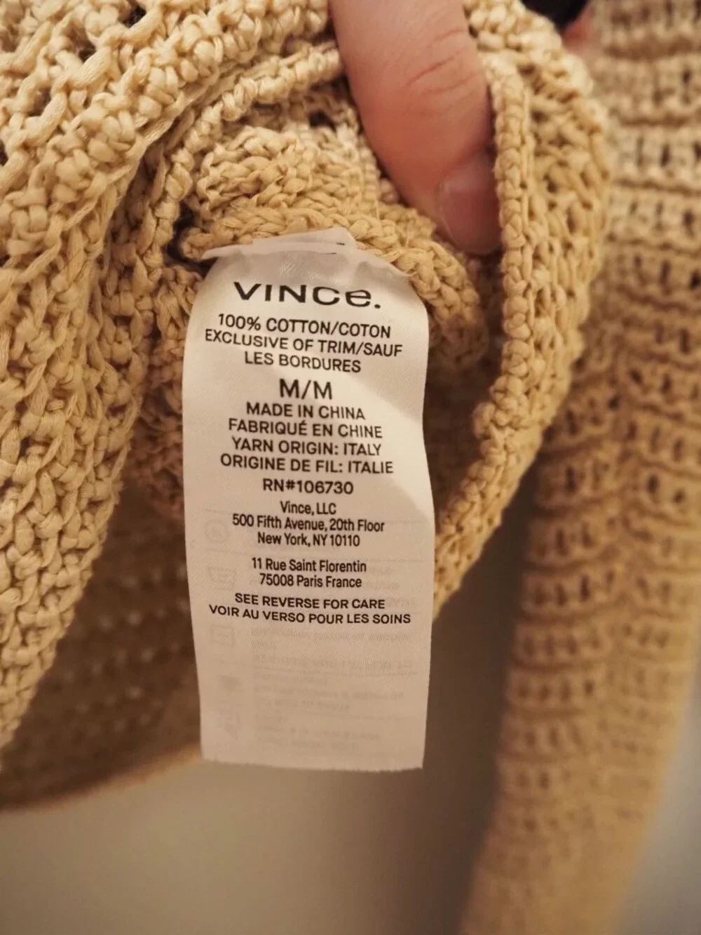 Vince Cotton Crochet Cardigan